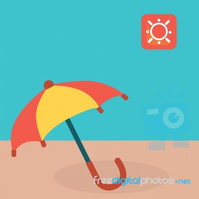 Umbrella On Sun Stock Image