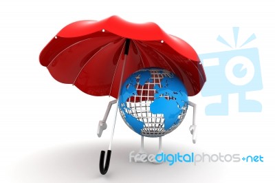 Umbrella Protect Earth Stock Image