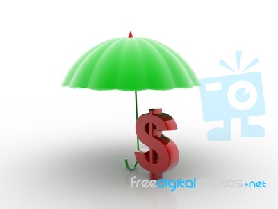 Umbrella With Dollar Stock Image