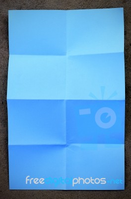 Unfolded Blue Paper Stock Photo
