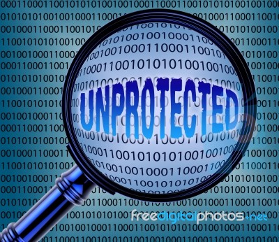 Unprotected Data Shows Unsafe Internet 3d Rendering Stock Image