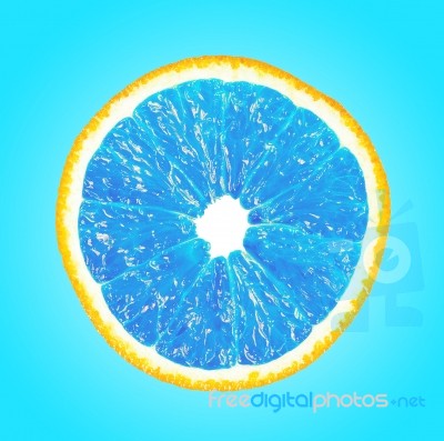 Unusual Orange Blue On A Blue Background Stock Photo