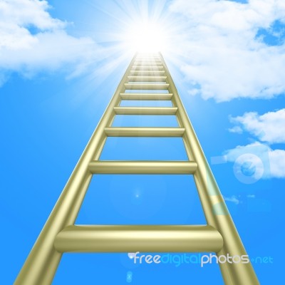 Up Ladders Indicates Raise Improvement And Improve Stock Image