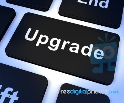 Upgrade Computer Key Showing Software Update Or Installation Fix… Stock Image