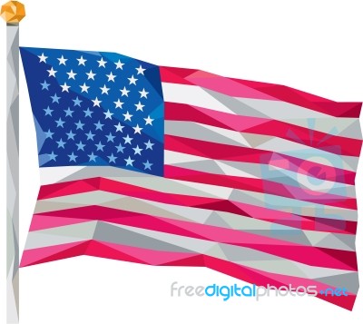 Usa Flag Stars And Stripes Low Polygon Stock Image