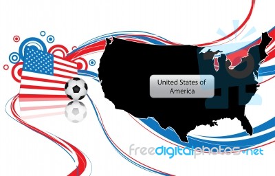 Usa Flag With Soccer Ball Stock Image