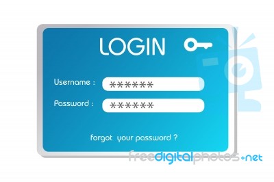 Username Password word Stock Image
