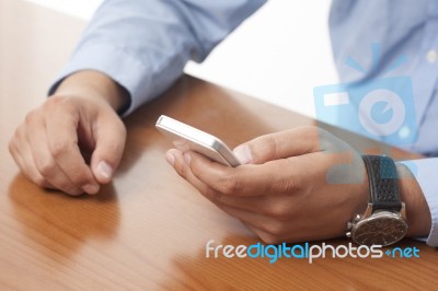Using A Smart Phone Stock Photo
