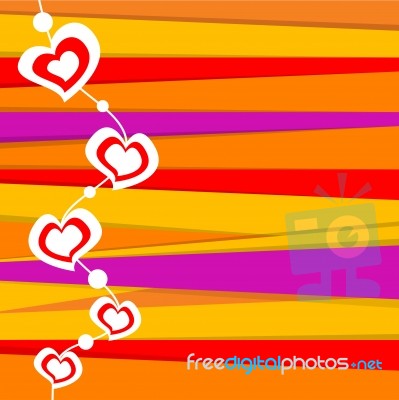 Valentine Card On Striped Backdrop Stock Image
