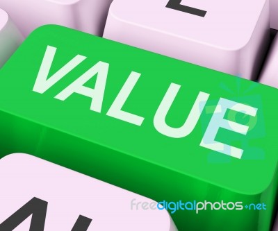Value Key Shows Importance Or Significance
 Stock Image