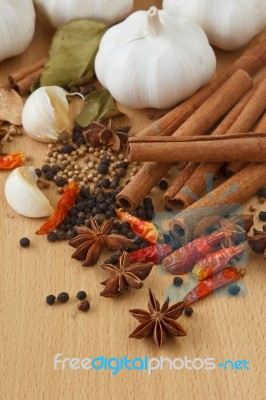Variety Of Spices Stock Photo