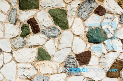 Various Colors Stone Wall Stock Photo