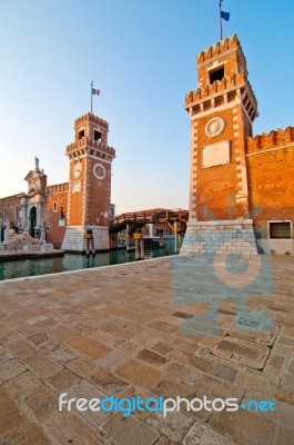 Venice Italy Arsenale Stock Photo