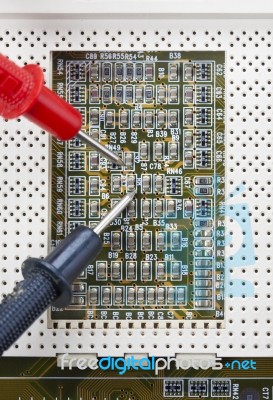 Verification Testing Of Electronic Boards Stock Photo