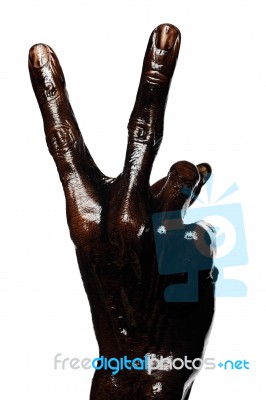 Victory Sign - Fingers Stock Photo