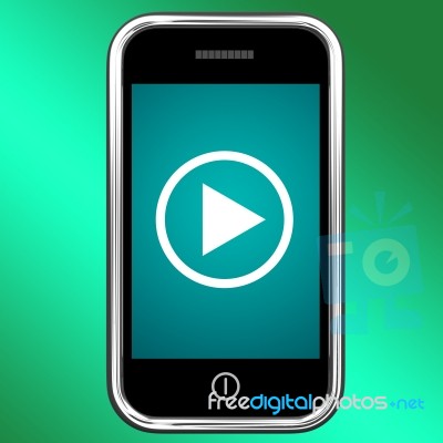 Video Play Sign On Mobile Stock Image