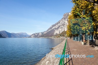 View Of Lake Como From Lecco Stock Photo