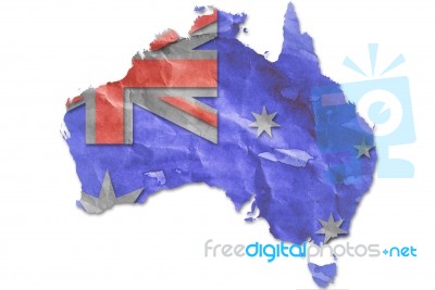 Vintage Australia Flag Paper Grunge Stock Image