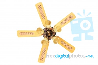 Vintage Ceiling Fan Isolated Stock Photo