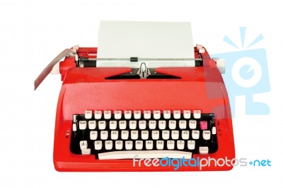 Vintage Typewriter Isolated Stock Photo