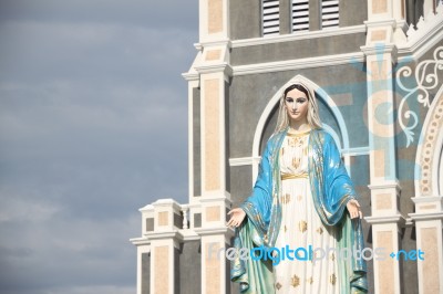 Virgin Mary Statue Stock Photo