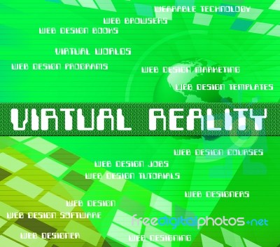 Virtual Reality Shows Contract Out And Freelance Stock Image