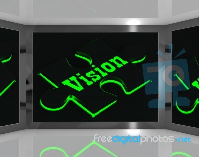 Vision On Screen Showing Predictions Stock Image
