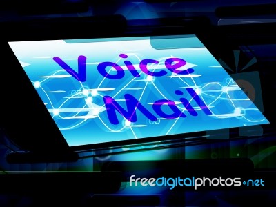 Voice Mail On Screen Shows Talk To Leave Message Stock Image