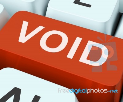 Void Key Shows Invalid Or Invalidated Contract Stock Image