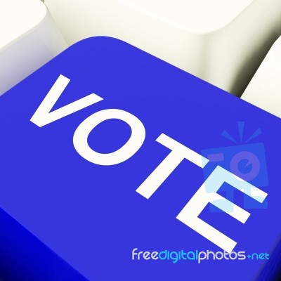 Vote Computer Key Stock Image