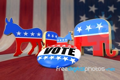 Vote Democrat Or Republican Stock Image