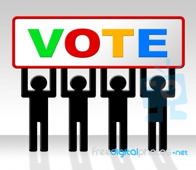 Vote Poll Represents Decide Elect And Choosing Stock Image