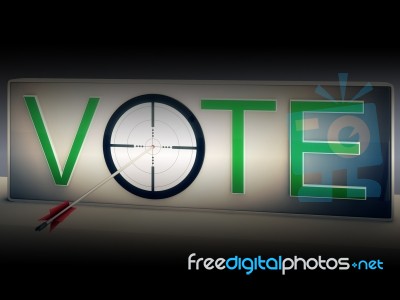 Vote Target Shows Choosing To Elect Option Stock Image