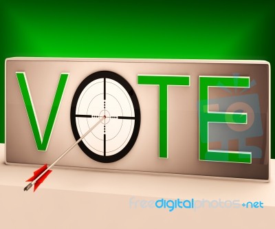 Vote Target Shows Evaluation Choice And Decision Stock Image