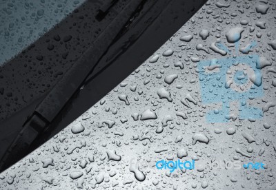 Water Drop On Car Background Stock Photo