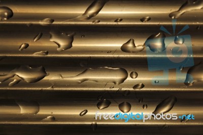 Water Droplets On Kitchen Sink Stock Photo
