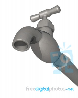 Water Faucet Tap 3d Render Stock Image
