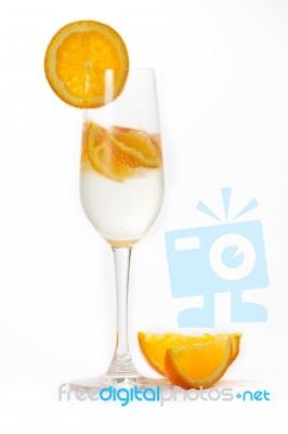 water with Orange slice Stock Photo