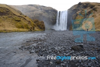 Waterfall In Iceland Stock Photo