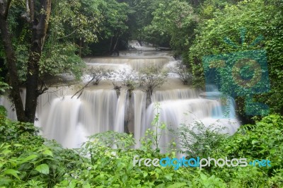 Waterfall In The Forest Stock Photo