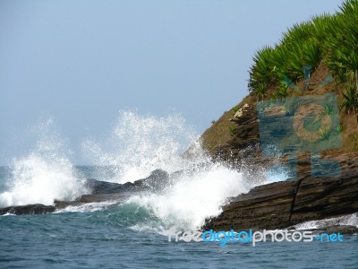 Wave Breaking Stock Photo