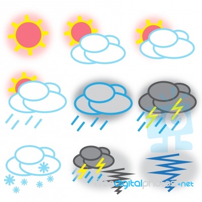 Weather Status Cartoon Icon Stock Image