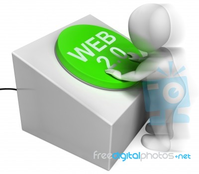 Web 2.0 Pressed Means Website Or Model And Platform Stock Image