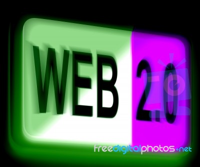 Web 2.0 Sign Means Dynamic User Www Stock Image