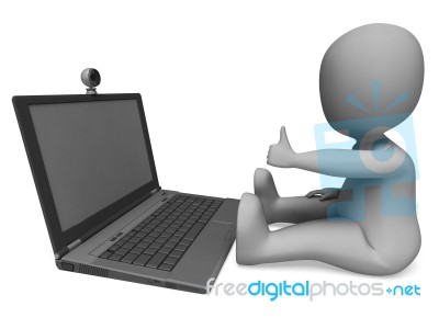 Web Cam Shows Video Conferencing Stock Image