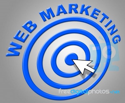 Web Marketing Shows Internet Network And Websites Stock Image