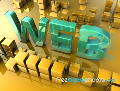 Web Text 3D Stock Image