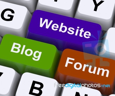 Website Blog And Forum Keys Stock Image