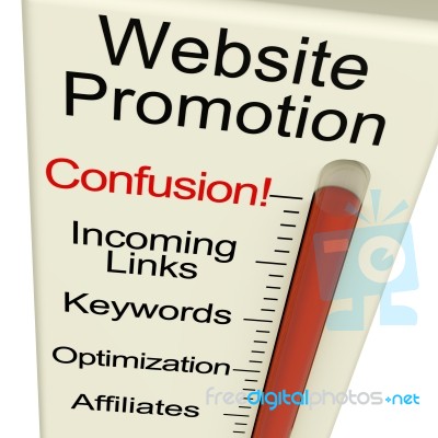 Website Promotion Confusion Meter Stock Image
