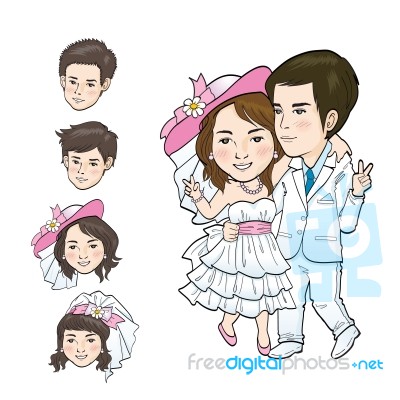 Wedding Cartoon Illustration Stock Image